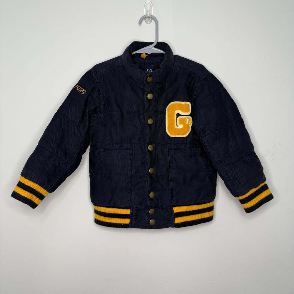 Gap 00s Toddler Varsity Jacket Corduroy Y2K 4T preppy school patch prep kids